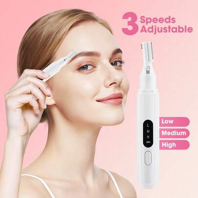 Hailicare Electric Eyebrow Trimmer, Painless Electric Eyebrow Razor For Women, Rechargeable Mini Shaver, Facial, Chin, Upper Lip, Arm, Armpit, Intimate Area Hair Removal Device, Multi-Function Dual Blade Beauty Tool, 180mAh Battery Capacity, Rechargeable Eyebrow Pencil Epilator Electric Eyebrow Razor Multi-Function Shaver