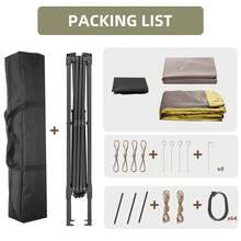 Cenador para Exteriores de 11 x 11 pies, cenador Resistente con Marco de Metal Resistente y techos Dobles, Refugio de Patio con mosquitero, Ideal para Patio Trasero, jardín, césped, Cubierta - Caqui - Ver 7