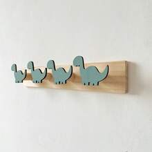 1pc Dinosaur Wall Hook Rack, Creative Home Wall Decor, Nordic Style Dinosaur Coat Hook, Children's Room Clothes Hanging Rack - Green Brachiosaurus - View 5