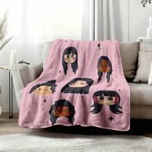 1PC KATSEYE Movie Poster Flannel Throw Blanket 50"X60" (Multiple Sizes) - Pink Filter Group Portrait & Directed By HYBE, Tapestry Wall Hanging, Room Decor, Perfect For Sofa, Bed, Office, Movie Poster Gift - multicolour 4 - 查看 4