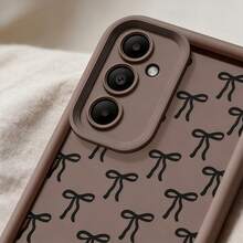 Ốp điện thoại thời trang tối giản dễ thương với họa tiết nơ đen, 1 chiếc, thiết kế sáng tạo cá tính và thanh lịch, tương thích với Samsung S25Ultra/S25Plus/S25/S25FE/S24Ultra/S24Plus/S24/S24FE/S23Ultra/S23FE/S23/S23+/S22Ultra/S22/S22+/S21Ultra/S21FE/S21/S21+/S20Ultra/S20FE/S20/S20+/A73/A72/A55/A54/A53/A52, Note 14 Pro+ 5G, P30, Honor X6b, A74, C53, Narzo N53, thiết kế nơ đen 2D chuyển màu, phiên bản quốc tế, không phải phiên bản nội địa, quà tặng sinh nhật mùa xuân. - Màu nâu - Xem 2