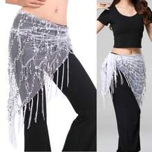 Bộ trang phục múa bụng nữ gồm áo tam giác, váy tua rua đính hạt, dây thắt eo kiểu sari, thích hợp cho lễ hội, tiệc tùng, hộp đêm, bãi biển, phong cách boho, cổ điển. - Nhiều màu - Xem 16