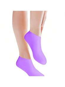1 Pair Silicone Moisturizing Foot Socks, Effectively Care For Feet, Prevent Cracked Heels, Remove Dead Skin, Elastic Foot Socks, All-Day Moisture Locking, Prevent Dryness, Odorless, Easy To Wear And Take Off, Soft And Comfortable Material. - Multicolor - View 9