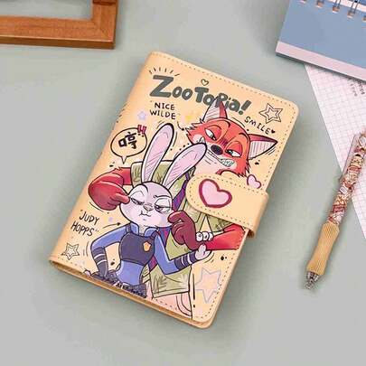 1pc New Meiman High Beauty Cartoon Anime Periphery,High Appearance And High Quality Cute Q Cute Fox Rabbit High Beauty Notebook, Handbook High Beauty Active Notebook For Junior High School And Elementary School Students