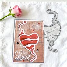 Creative Love Dies, DIY Scrapbooking Album And Embossing Stencil, Greeting Card Making Tool, Card Paper Cutting Crafts ,Gift Card Making Template Die Cuts. - Silver - View 3