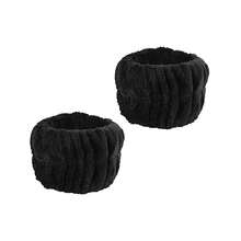 1pc Velvet Headband + 2pcs Wristbands, Suitable For Spa, Skincare, Makeup And Hairstyling, Hair Accessories Beauty Home Bedroom Decor Hairband Hair Hoop - Black - View 5