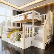 Kids Bed Frames, Headboards & Footboards - White+Natural + Pine + 140cm*200cm - View 1