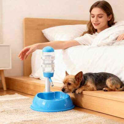 宠物立式饮水器，高度可调自动喂水喂食碗，狗狗饮水瓶分配器，猫狗喂水碗套装