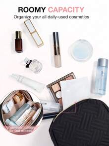 小型化妆包，旅行化妆包，小型旅行拉链化妆袋，防水洗漱包，女士化妆收纳包 - 彩色 - 查看 6