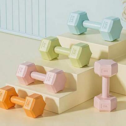 1个（S）多色六角哑铃 1公斤，健身/瑜伽/家庭锻炼