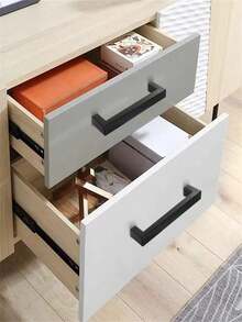 1 Black Cabinet Handle, Matte Black T-Shaped And Square Stainless Steel Kitchen Handles, Furniture Hardware, Door Handles, Cabinet And Wardrobe Drawer Pulls, Cabinet Handles - Black - View 3