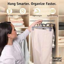 Honey-Plastic Pants Hangers With Clips Black 12 Inch 10 Pack - 1 - 查看 3