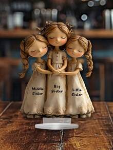 Tượng chị em gái bằng pha lê Bohemian 2D phẳng - Tượng trang trí để bàn, thích hợp cho nhà, văn phòng, quán cà phê - Trang trí Bohemian đa chức năng - Món quà lý tưởng cho anh chị em - Hoàn hảo cho sinh nhật, kỷ niệm, Ngày Valentine, Giáng sinh, Lễ Tạ ơn, Ngày của Mẹ và Ngày của Cha. Phong cách cổ điển, trang trí, quà tặng, giản dị. - Nhiều màu - Xem 3