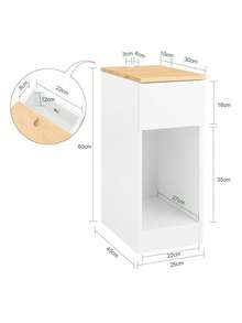 SoBuy tủ đầu giường FRG111--WN - trắng - Xem 3