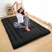 Colchón de suelo japonés plegable - Tatami portátil y ligero - Perfecto para dormitorio, camping, viajes, RV y apartamento - Ideal para niños y huéspedes, TWIN (99x203cm) USA - negro COMPLETO (137*203cm) EE. UU. - Ver 5