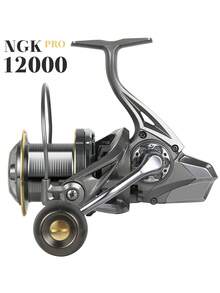 BILLINGS NGK PRO 海水纺车轮，8000-14000型，最大拖拽力33磅，大型鱼类渔轮，铝合金线杯，可兼容编织线，超顺滑强劲海钓轮 - 銀色 - 查看 9