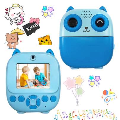 3-12 Years Old Kids HD Video Camera With Photo Shooting, Game And Recording Functions, Perfect Birthday Gift For Boys And Girls, Instant Photo Printing