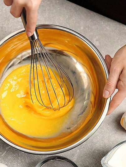 1pc Stainless Steel Manual Egg Beater Ergonomic Hand Whisk Egg Whisk Manual Hand Mixer For Mixing Eggs Cream Batter Dishwasher Easy Clean Ideal For Baking Cooking Breakfast Home Kitchen Dorm Apartment Bakery Cafe RV Camping Daily Use