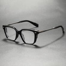 Men's Square Frame Personality Non-Prescription Glasses - Metal Temples, Cool And Stylish, Futuristic Tech-Inspired Eyewear, Hip-Hop Retro Style, Everyday Casual  Decorative Glasses, Perfect Gift - màu nâu - Xem 5