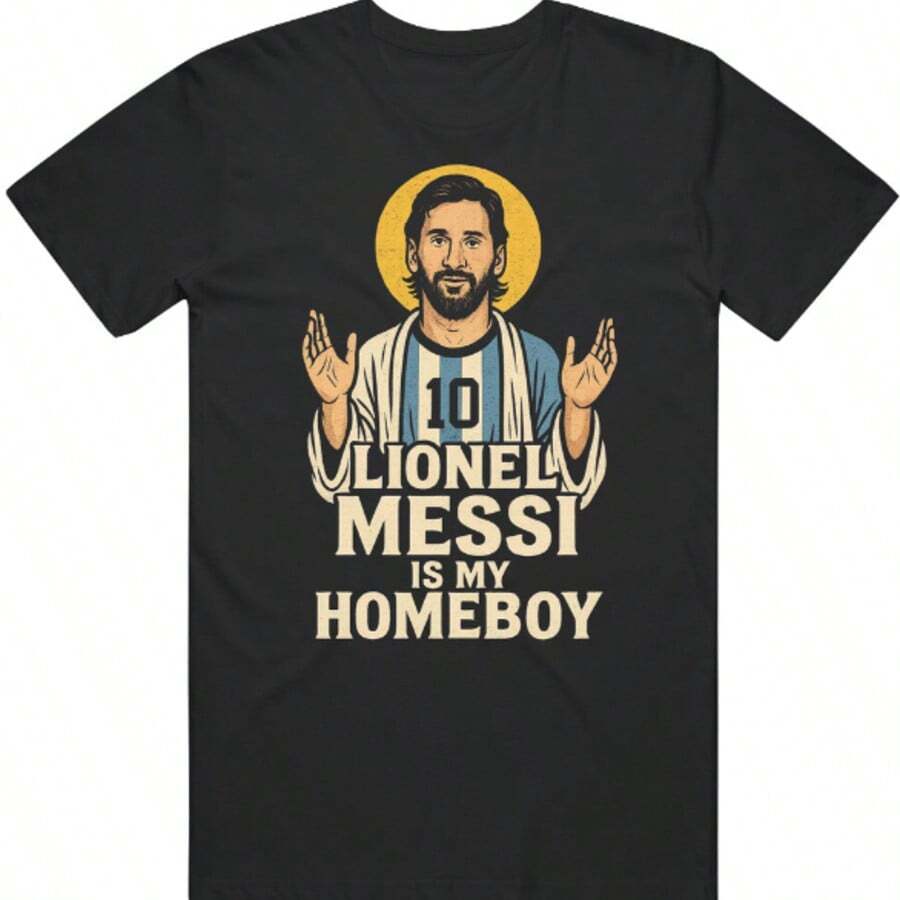 Lionela Messis  Is My Homeboy Funny Jesus Parody Cool Gift Idea V2 T Shirt - 黑色 - 查看 1