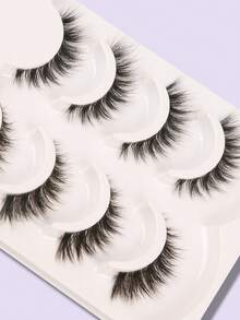 4 Pairs Transparent Messy Stem False Eyelashes - Black - View 6