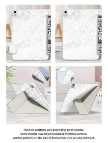 Ayotu White Lace Pattern Case With Pen Slot, Y Stand Flip Case Compatible With A16 , Pro 13 12.9 11, Air 11 13, Mini, Air 11inch Case, Kindle (11th Generation-2024 Release), Kindle Paperwhite 12th Gen 2024 - Multicolor - View 7