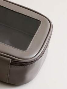 1个高品质真皮化妆包，真皮便携式化妆品收纳包，大容量洗漱包，全新透明精致设计 - 查看 9