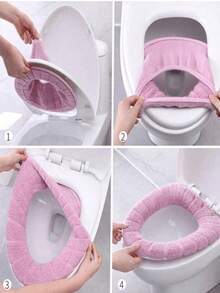 4pcs Soft Comfortable Washable Toilet Seat Covers, Warm Anti-Slip Universal Toilet Cushion - Toilet Seat Cushion - View 10