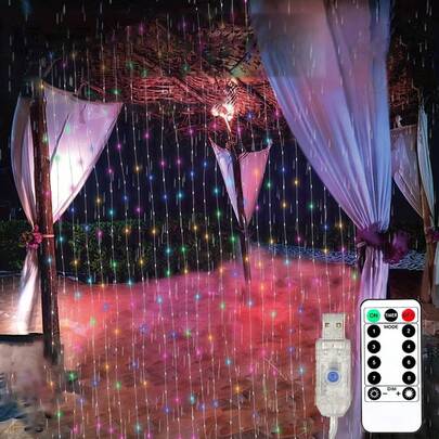 8 Modes Remote Control LED Fairy Lights, Suitable For Valentine's Day, Christmas, Eid, Holiday String Lights, For Bedside, Party Decor, Wedding