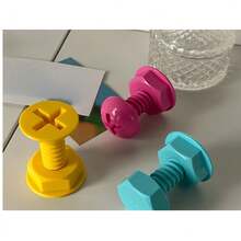 3pcs Adorable Creative Screw Nail Adhesive Hooks | Wall Mount, Fashion Style, Plastic Material, No Drilling Required, Utility Hooks - Multicolor - View 9