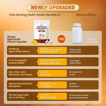 VivoNu Aged Garlic Extract Capsules, 10500mg Odorless Garlic Supplements With Magnesium, Chromium, B1 & B9, Supports Immune Health & Heart Function| 2 Years Matured | 300 Softgels - 1袋 - 查看 3