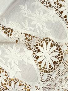 1 Yard Embroidered Decorative Lace Trim, 48cm Hollow Embroidery Fabric For Clothing, Dress, DIY Sewing Supplies - Openwork Flowers - View 5