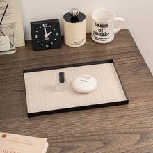 1 chiếc khay da đan hình chữ nhật tối giản, khay trang trí bàn làm việc để đựng trang sức, mỹ phẩm, thích hợp cho gia đình, khách sạn, quán cà phê, nhà hàng, tiệc tùng, quà tặng Ngày của Mẹ, quà Giáng sinh. - Nhiều màu - Xem 10