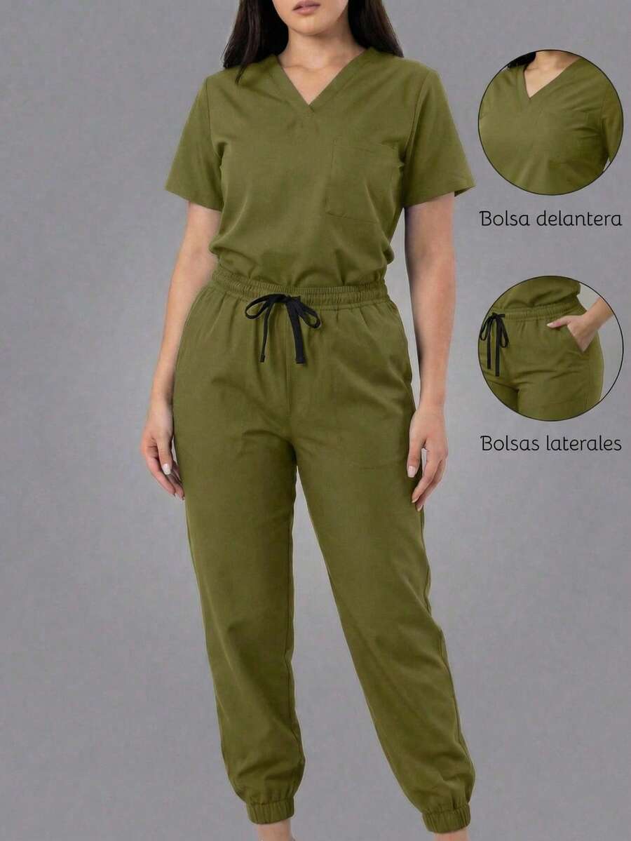 Scrub Sets - Army Green - View 1
