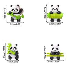 Múltiples estilos y combinaciones de figuras decorativas de panda, decoración de panda adorable, panda comiendo bambú, decoración de panda para coche, decoración interior creativa para coche, accesorios decorativos, decoración para tarta de cumpleaños, decoración de jardín - panda - Ver 10