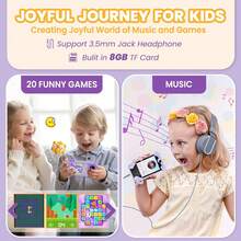 Kids Phone Girl Toys, Birthday Gifts Age 3-10 Year Old Girls Boys Toys, Kids Toddler Phone, Detective Educational Learning Toys With 2.8 Touchscreen, Music Video Game (Purple),Birthday - 紫色 - 查看 2