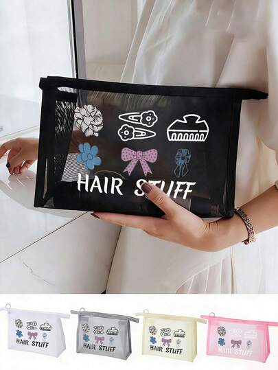 حقيبة تجميل شبكية مزينة بنمط إكسسوارات الشعر، حقيبة تجميل متعددة الوظائف، لتخزين الكليبسات والشريطات الشعرية، وحقيبة تخزين وسادة هوائية حمراء محمولة، حقيبة مستحضرات التجميل، حقيبة العناية بالبشرة، ضروريات السفر، لوازم السكن الجامعي، تخزين الحمام، تخزين المجوهرات، حقيبة تخزين زيت الشفاه ومستحضرات التجميل، حقيبة لوازم المدرسة، حقيبة مستحضرات التجميل، ضروريات العطلات، تخزين مستحضرات التجميل، هدايا العروس، هدايا الأم، هدايا عيد الميلاد، هدايا للأصدقاء والمعلمين