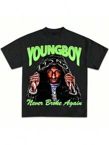 2025 Young Girls' Boys' Christmas T-Shirt Boys' Christmas Clothing, N-B-A Youngboy Signature Premium Tee Black, Teen Boy Gift,Street Loose Short Sleeved,Herren Tshirt,Family Matching,Fashion Casual TopYoungboy Make America Slime Again MASA Merch,Premium Quality Shirts For Fans,Hip-Hop Music T-Shirt, Unisex Casual Short Sleeve Perfect For Fans,Rap Star Graphic Tee, Hip-Hop Culture Shirt Halloween,Y2k,Funny Christmas&Halloween Graphic Tee,Suitable For Festivals, Parties, Home Wear, Daily Commuting, Back-To-School, And Concert Outfits. Printed And Shipped In The USA.Men's Heavyweight Pure Cotton T-Shirt, Non Transparent Versatile Base Shirt - 黑3 - 查看 20