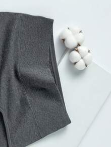 4 chiếc quần lót tam giác cạp cao không đường may bằng cotton dành cho nữ, thoáng khí. - Màu xám đen - Xem 6