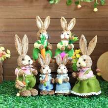 Easter Rabbit Decoration Bunny Figure Cattail Craft Ornament Home Holiday Cute Bunny Home Decoration Easter Rabbit Decoration - 氣球-1個 - 查看 12