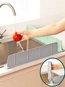 Silicone Kitchen Sink Splash Guard With Suction Cups. This Universal Suction Cup Splash Guard Is Suitable For Various Countertop Surfaces. Easy To Install Without Tools, This Splash Guard Is Suitable For Sink Edges. (Please Read The Installation Instructions Carefully, Improper Installation May Lead To Instability.) (Please Choose The Appropriate Size According To Your Specific Needs) - Multicolor - View 10