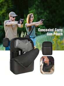 男士战术隐蔽携枪单肩包，内置胸前枪套 - 大容量EDC斜挎肩包，带隐蔽式手枪隔层和安全锁拉链 - 适合日常携带、隐蔽携枪、靶场射击、狩猎、徒步旅行、旅行、通勤、战术训练 - 彩色 - 查看 2