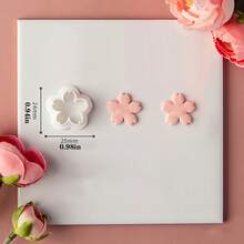1pc/2pcs Sakura Soft Clay Earring Mold, Flower Petal Jewelry Pendant Clay Cutter DIY Craft Tool Set For Beginners - White - View 5