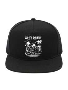 1件/2件套日落海滩“OF LOS”字母及海滩印花Y2K街头风棒球帽和斜挎包套装，可调节男女通用帽子和单肩包，送给自己和朋友的礼物 - 彩色 - 查看 15