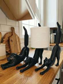 1 pieza Soporte retráctil para papel higiénico con forma de perro/gato/león, decoración de baño interesante, estante para almacenar rollos de papel, accesorio de baño para mantener el espacio ordenado y adorable - Multicolor - Ver 9