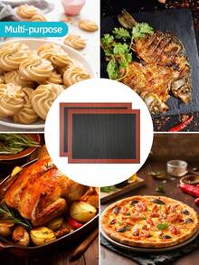 6pcs Large Non-Stick Silicone Baking Sheets, Heavy-Duty Cookie & Pastry Mat, 15.74"X11.81" Baking Tray For Cookies, Cakes, Macarons, Easy Clean, Holiday Baking, Compatible With Cookie Sheets, Pastry Boards - View 6