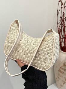 Bolso de hombro minimalista de unicolor y de moda, esencial para viajar, visitar amigos, fotografía - Bolso de hombro de estilo callejero casual para mujer - Multicolor - Ver 13