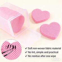 Heart-Shaped Nail Polish Remover Pads, Nail Polish Remover Pads, Eyelash Glue Remover Pads, Nail Polish Bottle Mouth Remover Pads, Manicure Tools Suitable For Nail Salons And Eyelash Beauty Salons. - Pink - View 2
