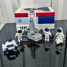 Modelo de juguete de nave espacial de astronauta para niños, modelo de plataforma de lanzamiento de cohete y estación espacial, avión de carga espacial, colección de modelos para niños como regalo de cumpleaños/Halloween/Navidad - Negro - Ver 6