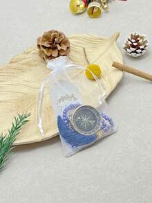 穆斯林节日礼品套装 - 仿珍珠手链配指南针，适合日常佩戴，附赠贺卡 - 彩色 - 查看 4